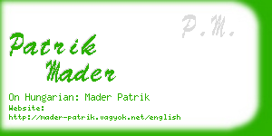 patrik mader business card